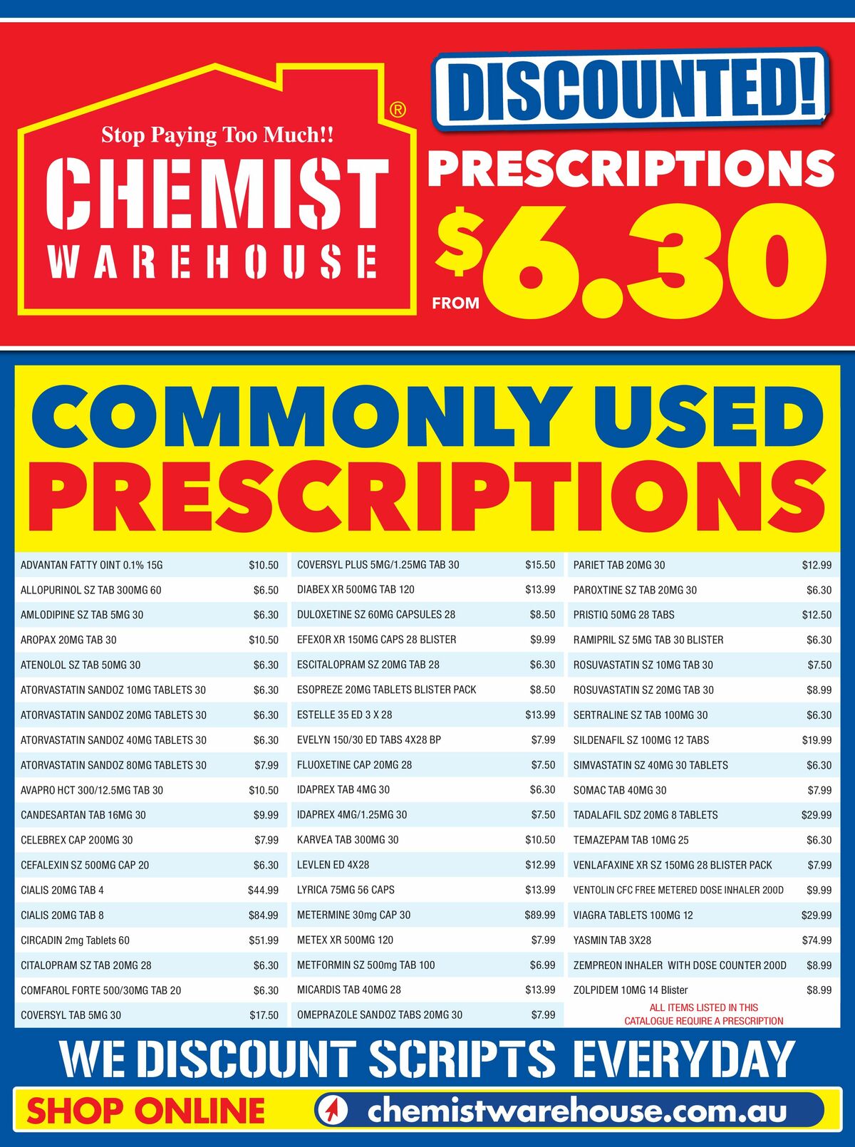 Chemist Warehouse Discounted! Prescriptions from 2 August