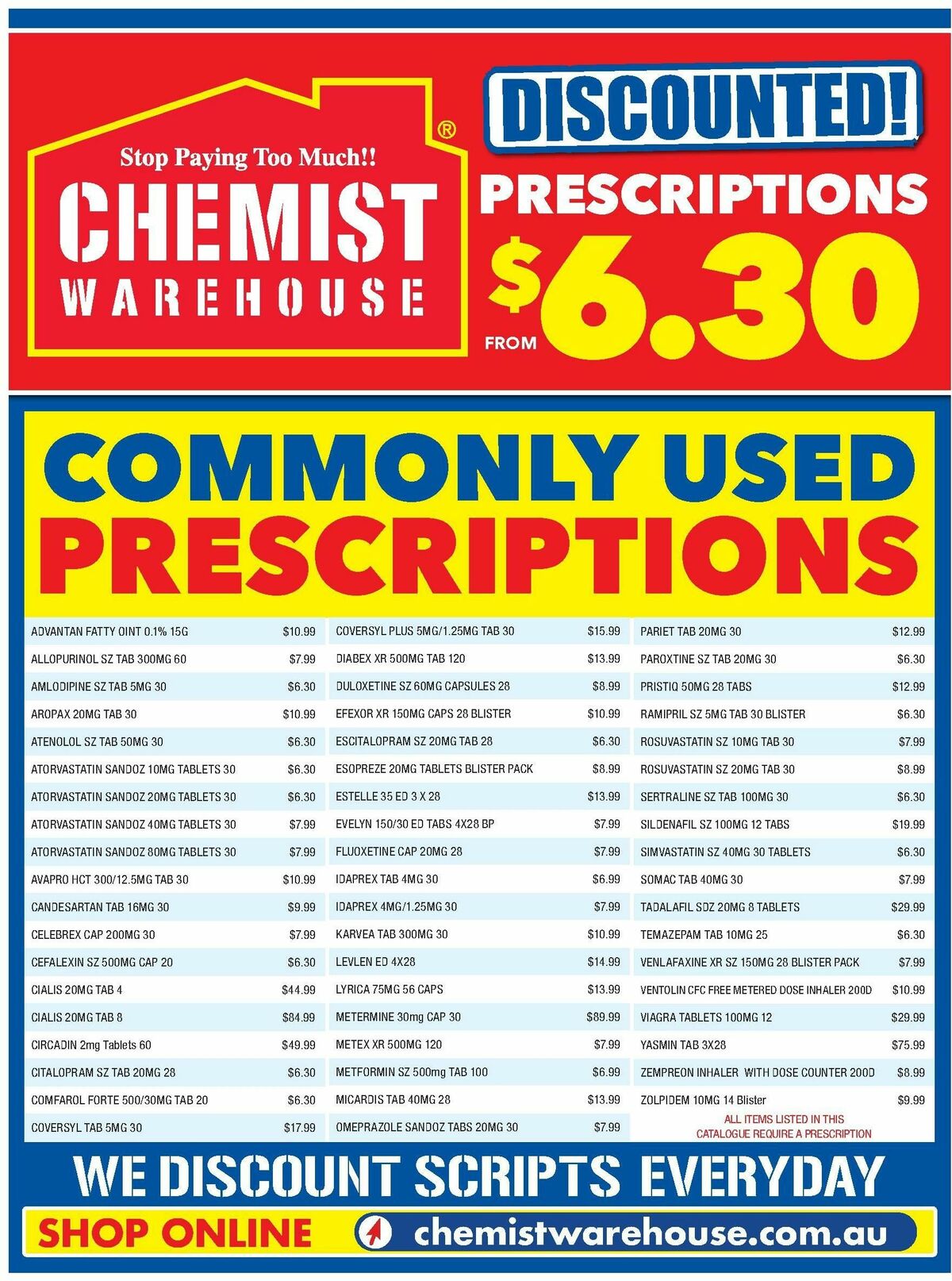 Chemist Warehouse Discounted! Prescriptions from 22 November