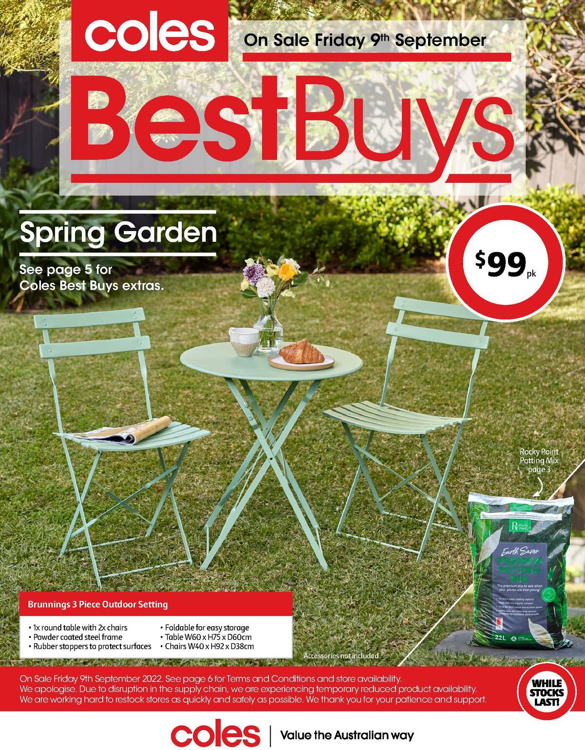 Coles Best Buys Spring Garden Catalogues & Specials from 9 September