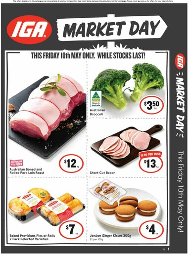 IGA Market Day – 1 day sale only