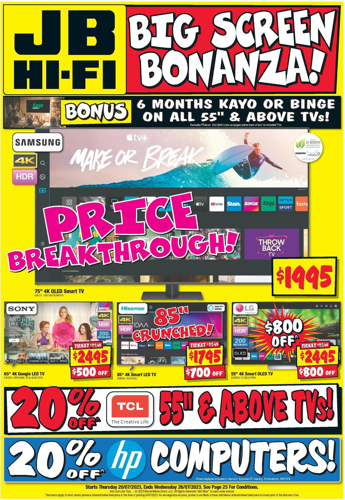 JB HiFi from 20 July