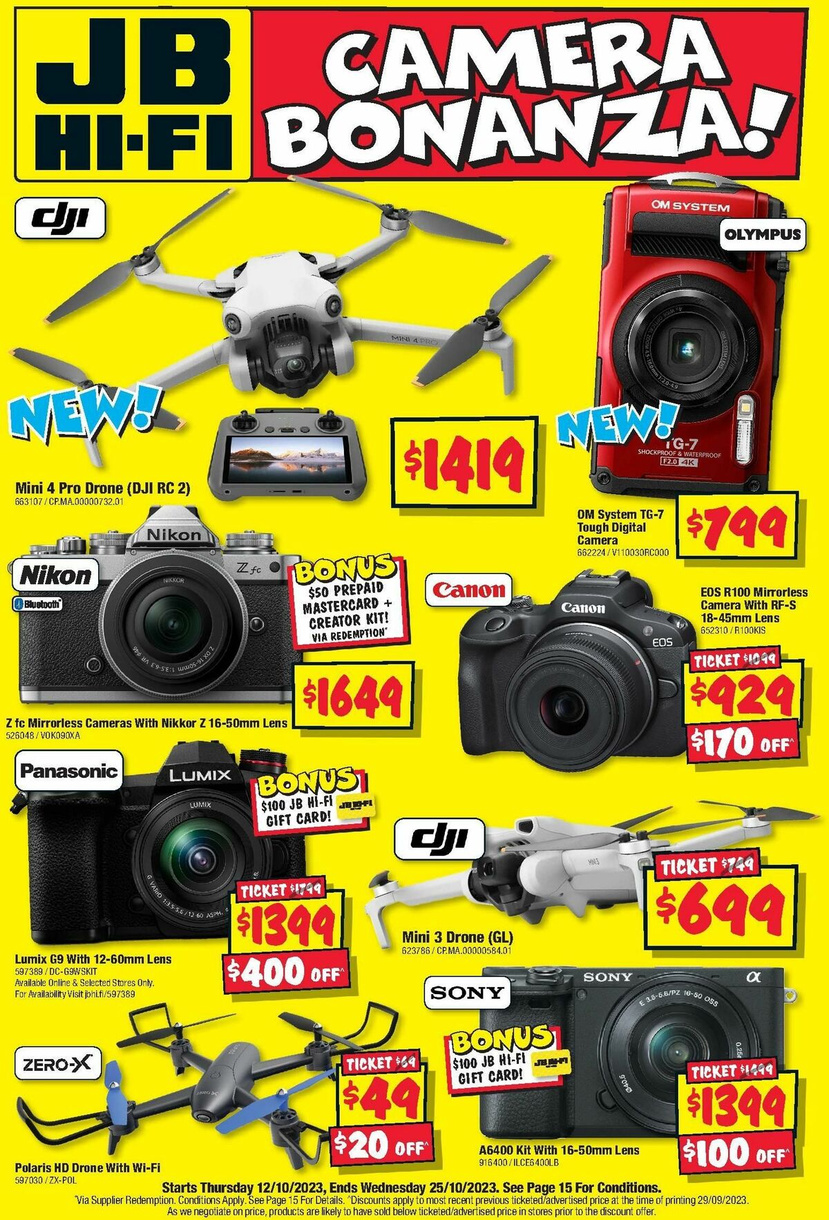 JB HiFi Camera Bonanza from 12 October
