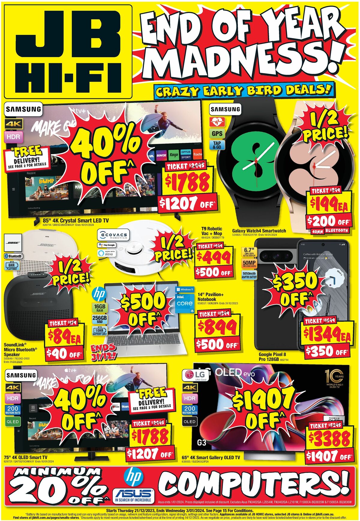 JB HiFi End of Year Madness from 26 December