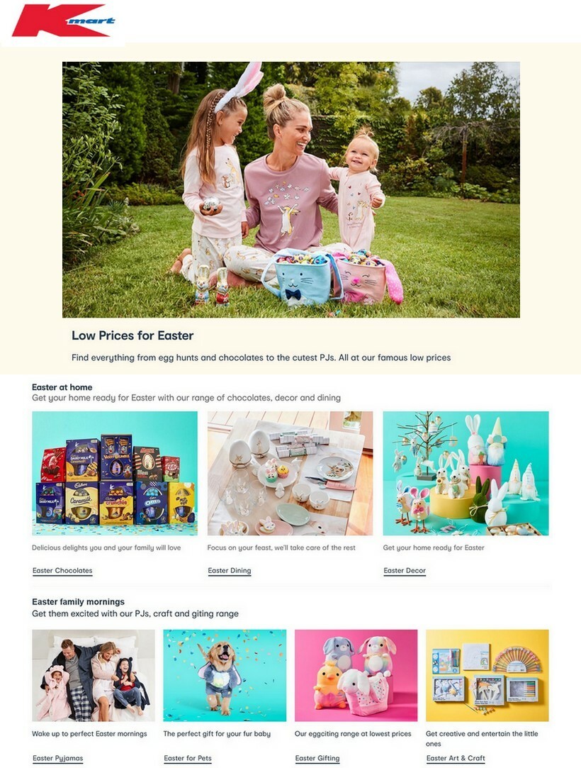 Kmart Easter from 31 March