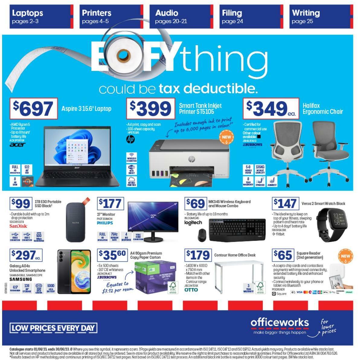 Officeworks from 1 June