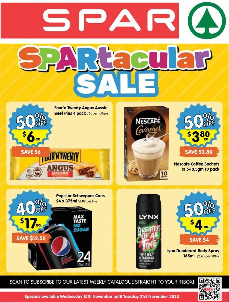 Spar Catalogues & Specials from 15 November
